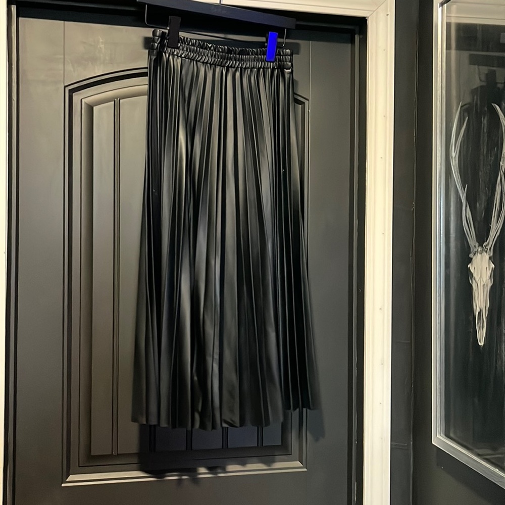 Pleather maxi skirt
